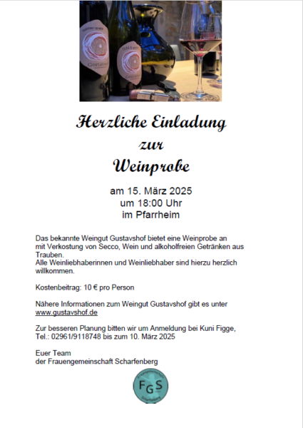 Einladung Weinprobe, FGS
