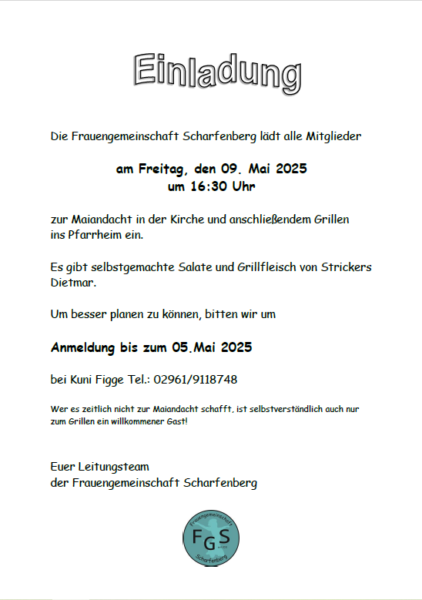 Maiandacht FGS 2025