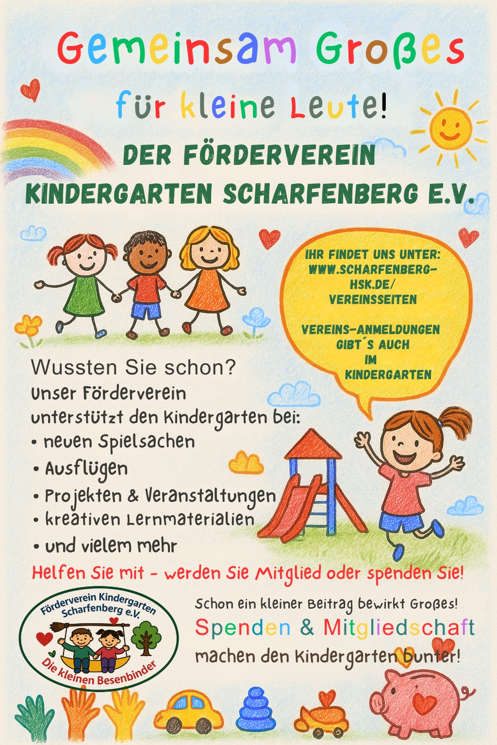 Plakat Förderverein Kiga Scharfenberg