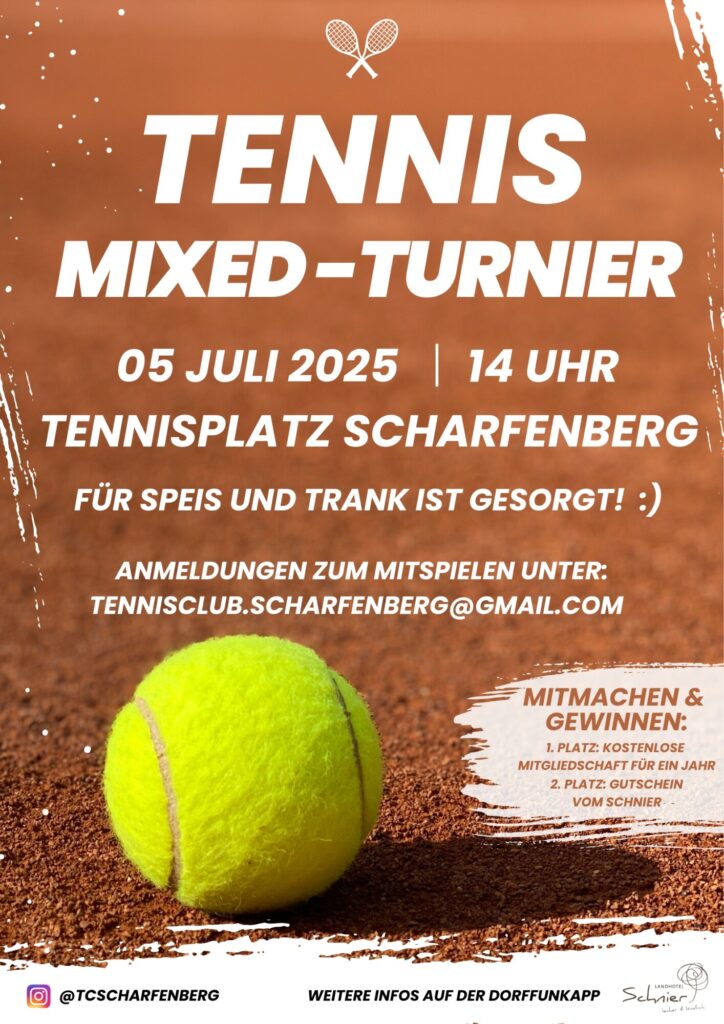 Tennis Mixed Turnier 2025 Plakat