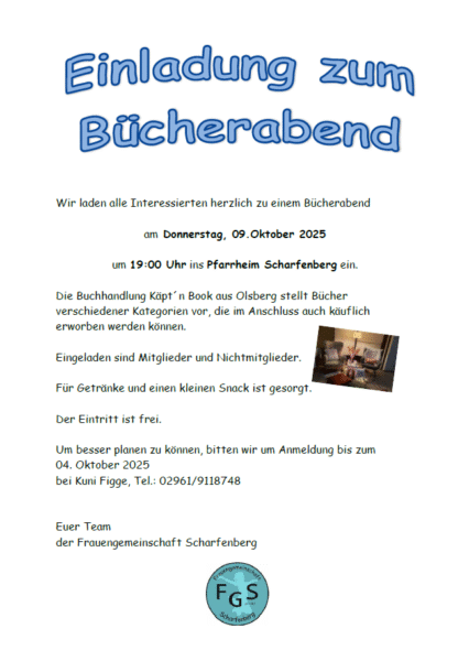 Frauengemeinschaft, Bücherabend