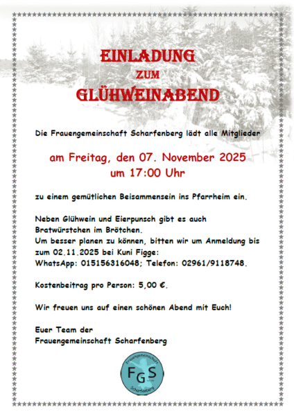 Glühweinabend Frauengemeinschaft
