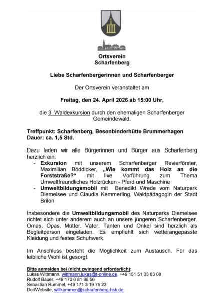 Einladung 3. Waldexkursion Scharfenberg